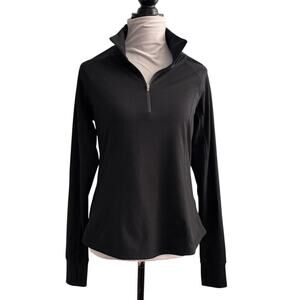 Old Navy Active Semi-Fitted Half Zip Pullover Black Size Medium